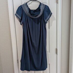 Teal off the shoulder dress